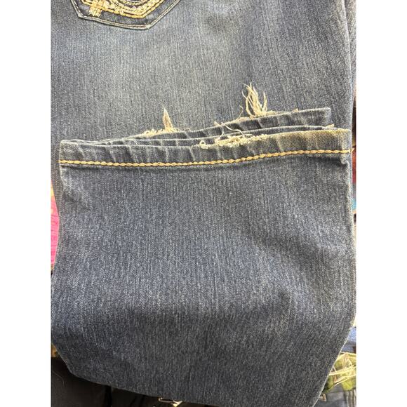 Wax Jeans Women 14 Blue Pants Skinny Distressed boyfriend Denim blue - Picture 4 of 4